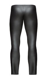 Wet Look Black Pants for Men with Zipper Detail Mens Latex